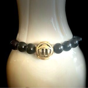 Bracelet Black Gold Temple Pendant